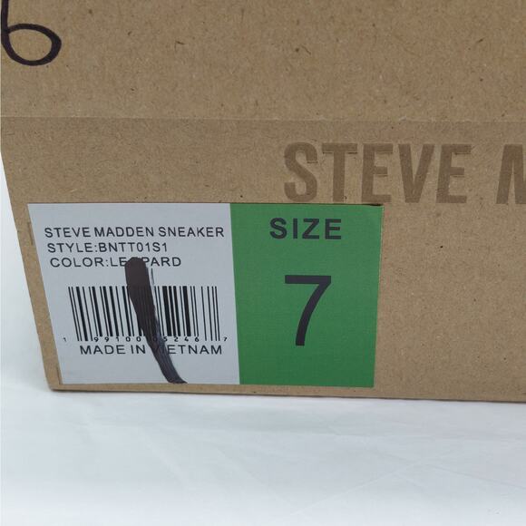 Steve Madden Benett Womens Sneakers Sz 7M Leopard Print Lace Up Low Top Gum Sole - Picture 13 of 13